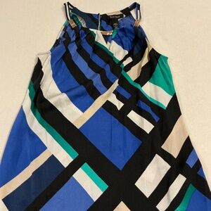 WHBM Sleeveless Halter Top with Gold Metal Accents